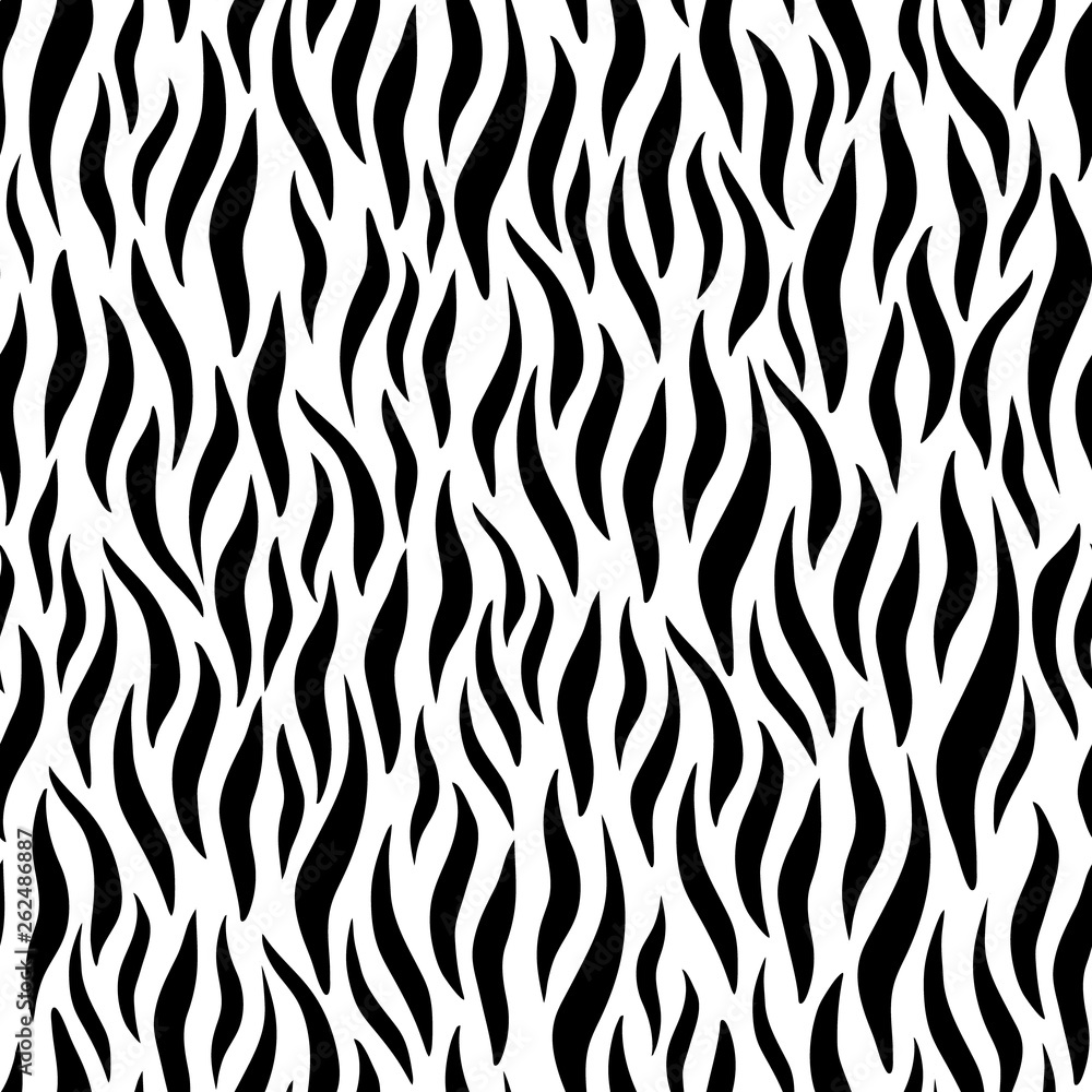 Seamless pattern with animal skin texture. Black and white. Vector ...