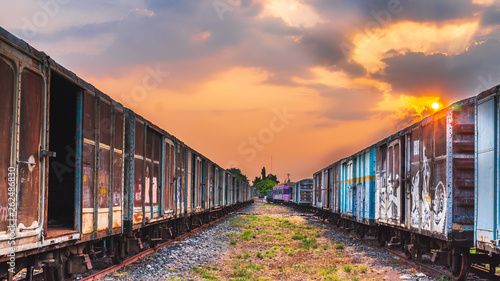 Old train wrecks that were left waiting for repairs