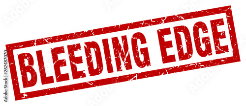 square grunge red bleeding edge stamp