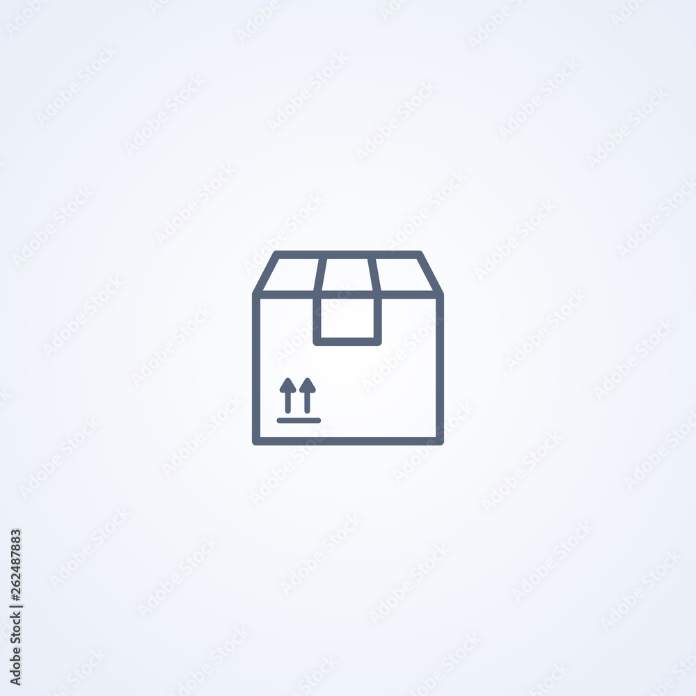 Packed box, delivery, vector best gray line icon Packed box, delivery, vector best gray line icon