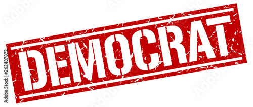 democrat square grunge stamp