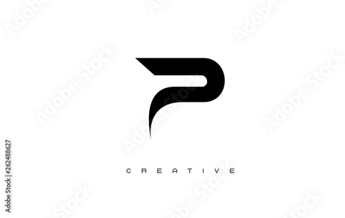 Gold Letter P Logo. P Letter Design Vector photo