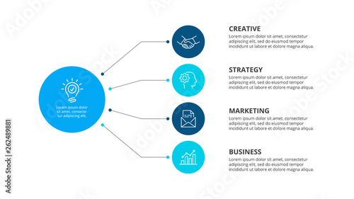 Flowchart infographic template with steps or options. Vector business template for presentation.