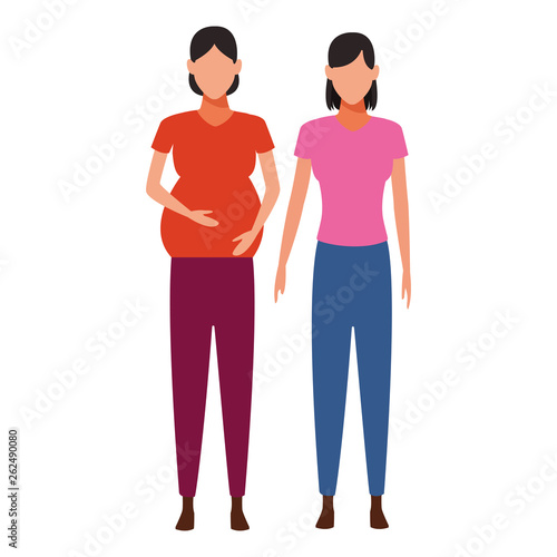 women pregnant avatar cartoon character