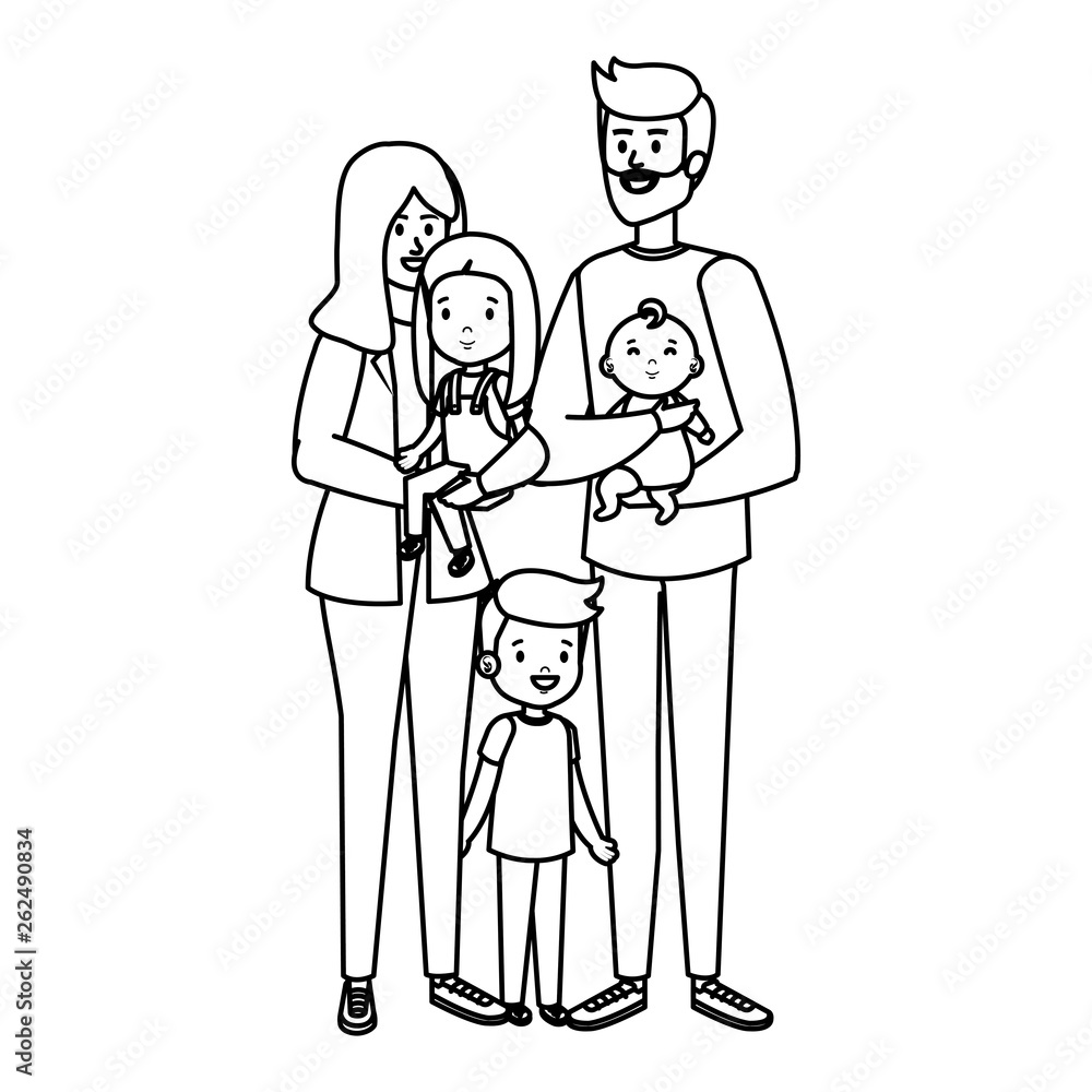 parents couple with kids characters parents couple with kids characters