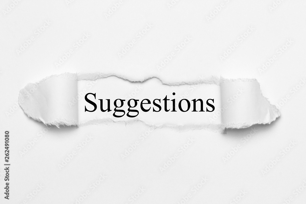Suggestions on white torn paper Suggestions on white torn paper