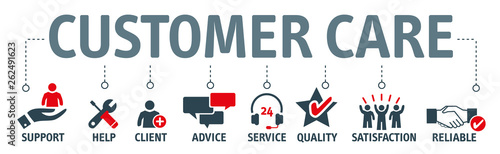 Banner Customer Care Vector Illustration