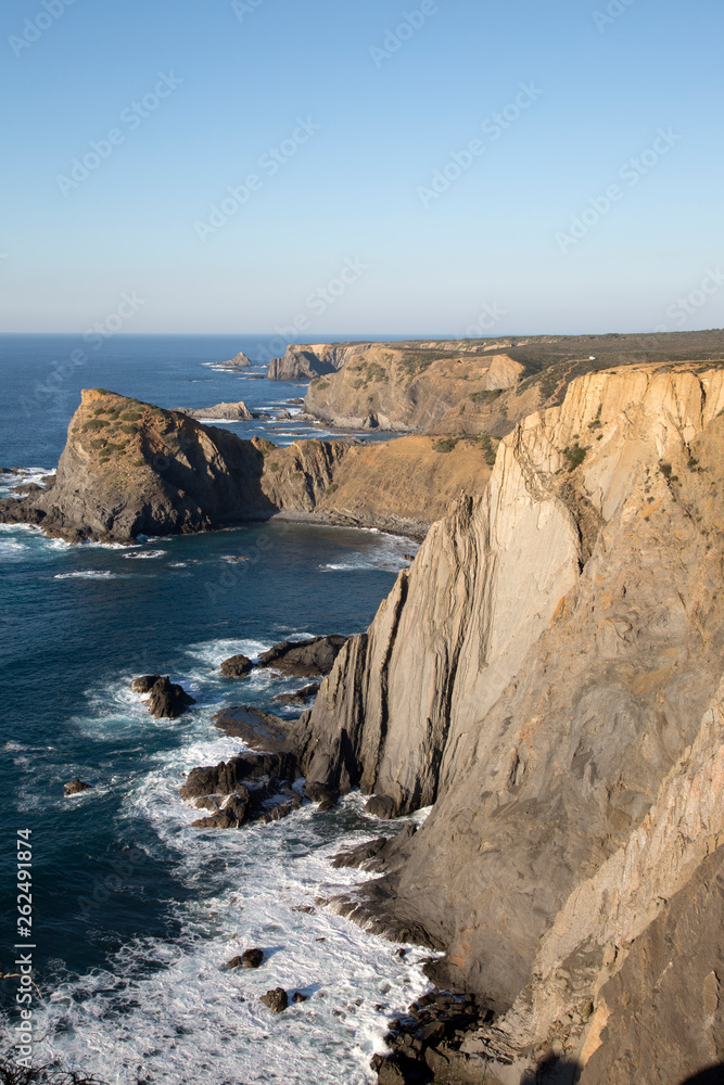 Fototapeta premium Cliffs at Arrifana Beach; Algarve