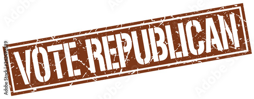 vote republican square grunge stamp