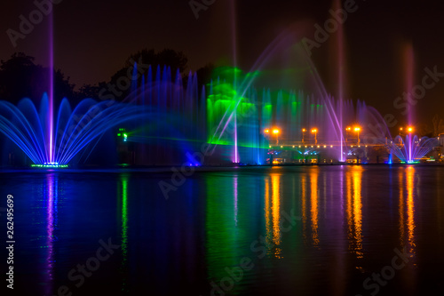 City Fountain with Night Illumination