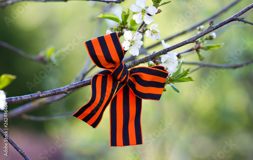 Foto St. George's ribbon. Symbol of victory in world war II. May 9