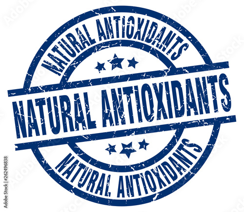 natural antioxidants blue round grunge stamp
