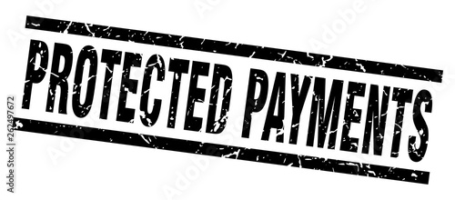square grunge black protected payments stamp