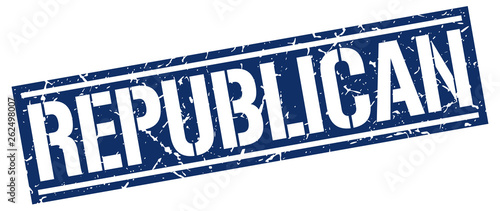 republican square grunge stamp