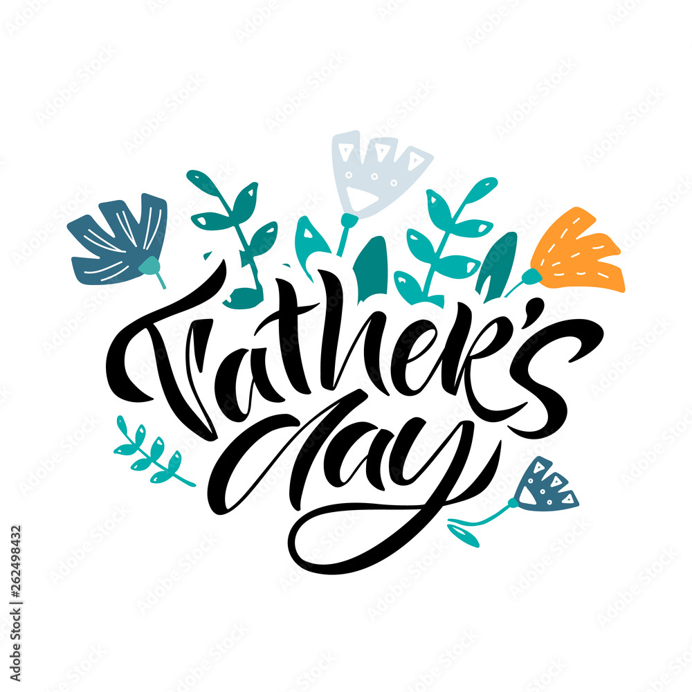 Fototapeta premium Greeting card template for Happy fathers day with typography design.