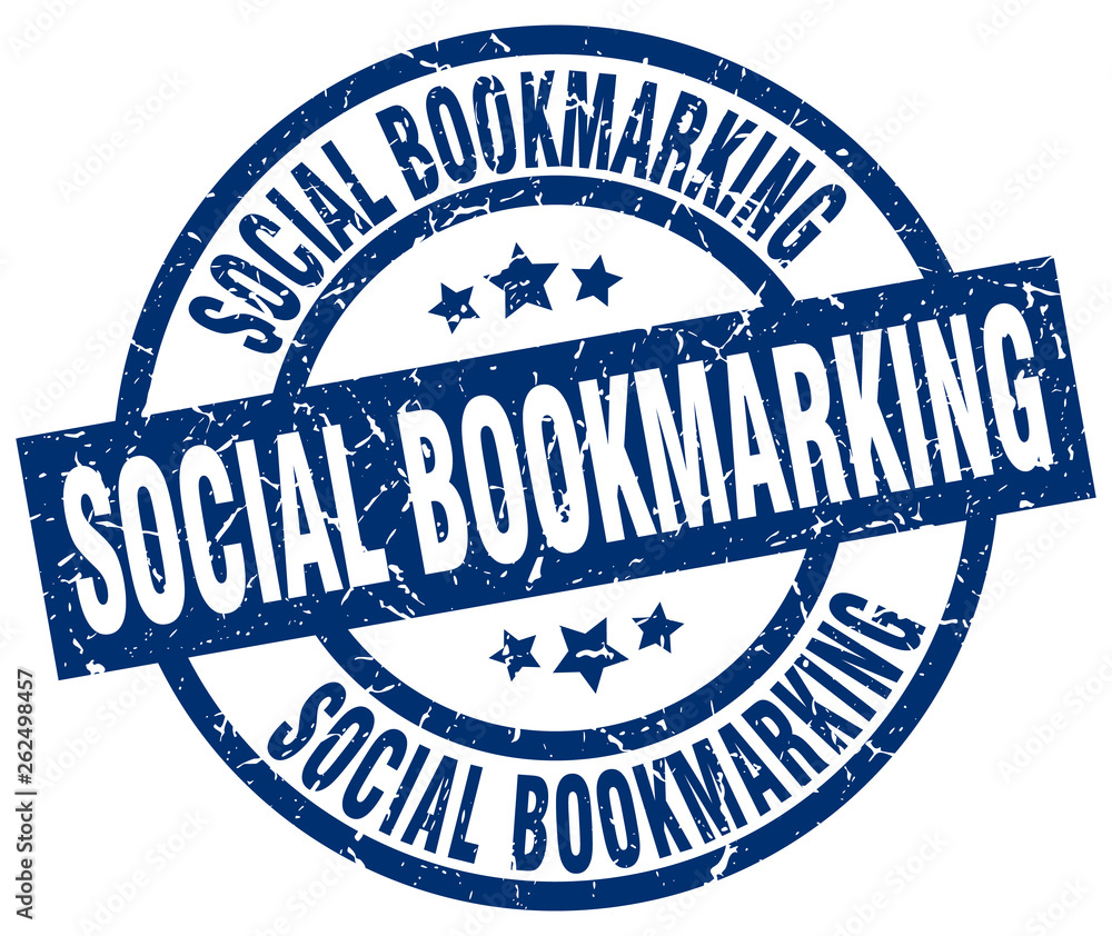 Fototapeta premium social bookmarking blue round grunge stamp
