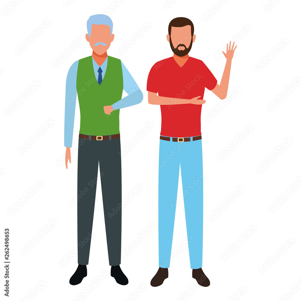 old man and young man old man and young man