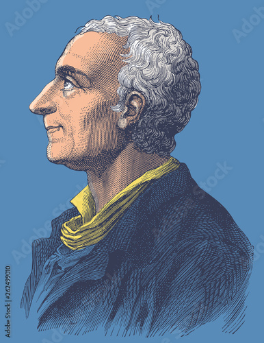 Montesquieu portrait in line art illustration photo
