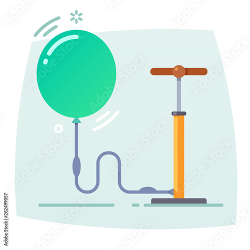 Hand pump inflates balloon