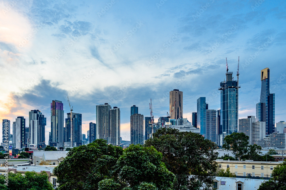 Fototapeta premium Melbourne City Skyline at Night