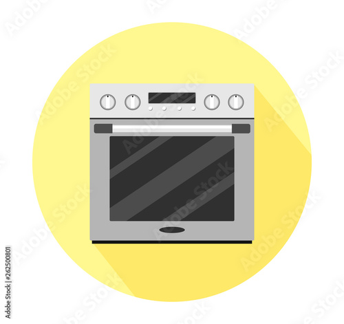 Kitchen electric stove in flat style. Vector illustration on white background
