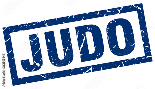 square grunge blue judo stamp