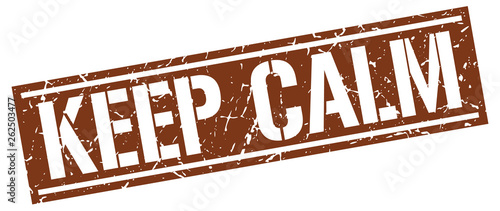 keep calm square grunge stamp