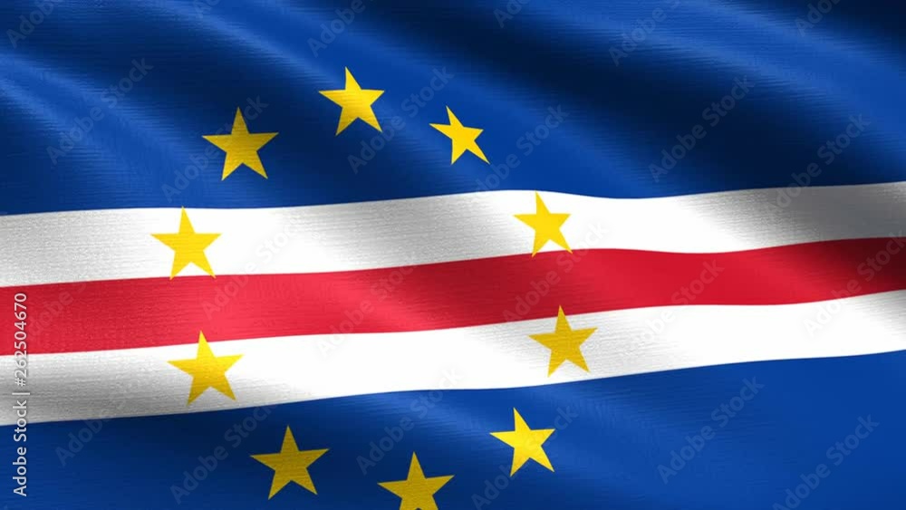 Realistic flag of Cape Verde, Seamless looping with highly detailed fabric texture, 4k resolution Realistic flag of Cape Verde, Seamless looping with highly detailed fabric texture, 4k resolution