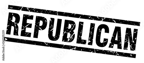 square grunge black republican stamp