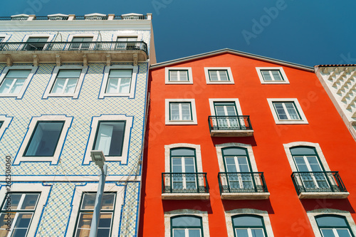 Colorful Apartment Building Facade In Lisbon, Portugal