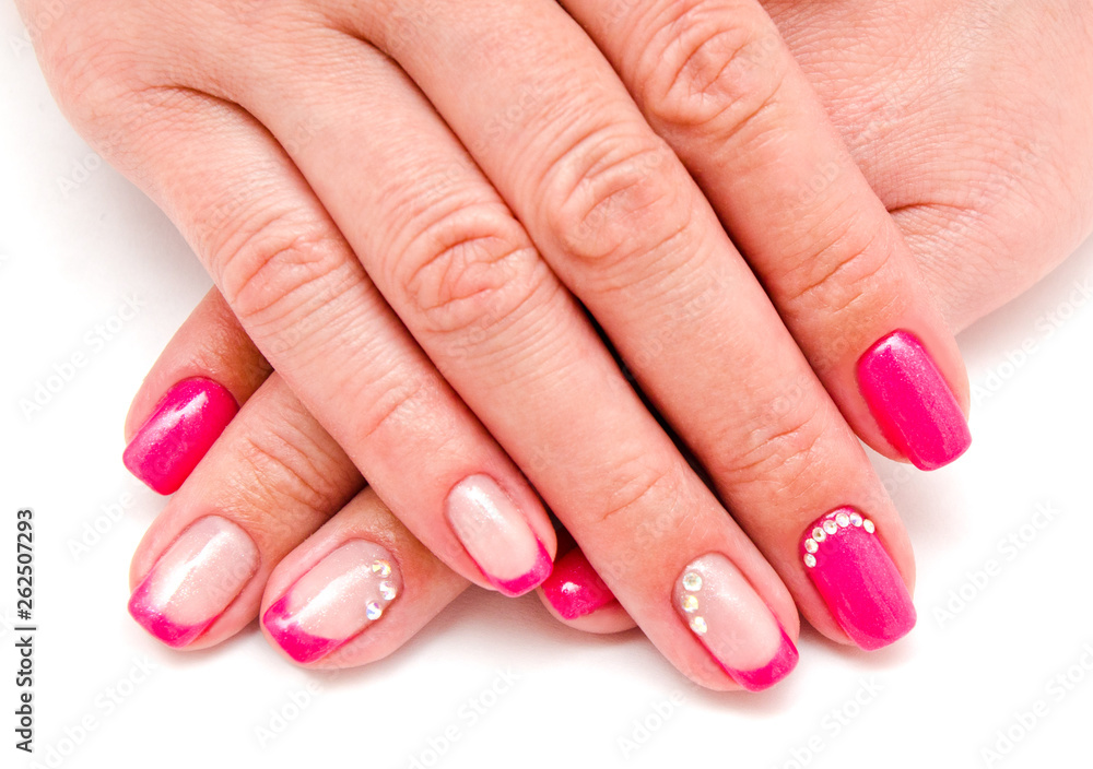 Woman's nails with beautiful manicure fashion design Woman's nails with beautiful manicure fashion design