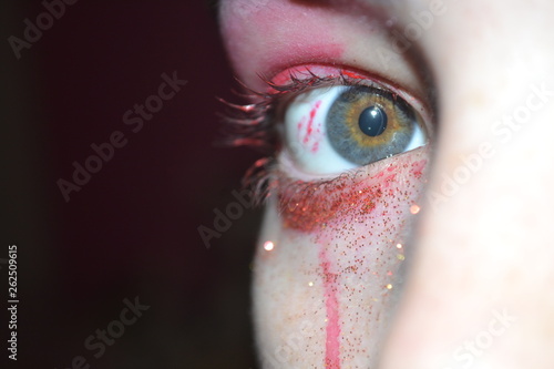 closeup of female eye