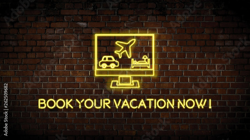 Neon vacation sign