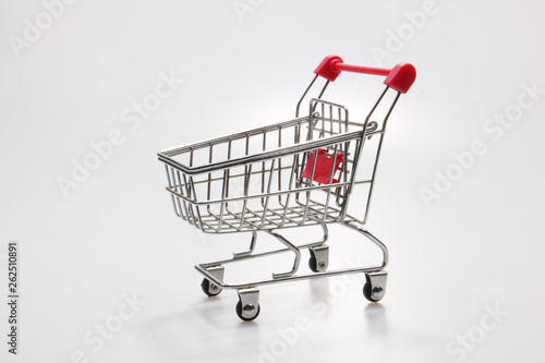 Shopping cart, trolley isolated on white background