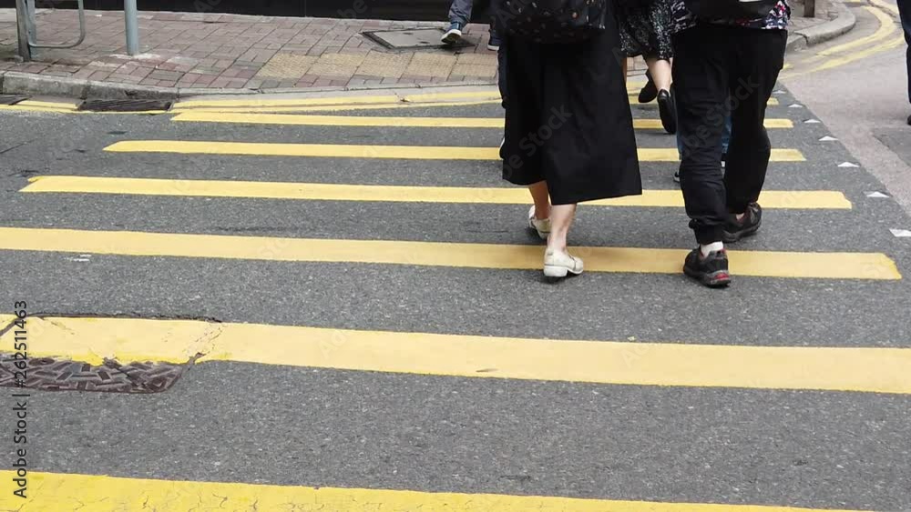 Slow motion of People Crossing the busy street Slow motion of People Crossing the busy street