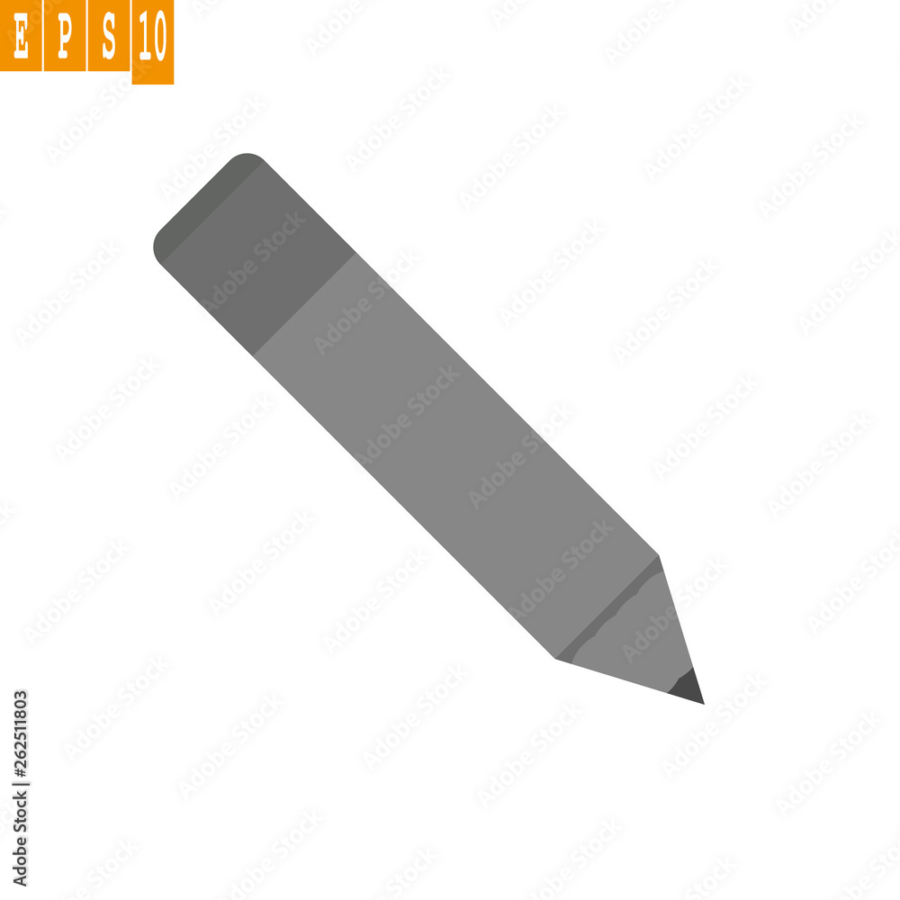 Grey Pencil icon vector. Grey pencil note vector sign eps10 on white background. Grey Pencil icon vector. Grey pencil note vector sign eps10 on white background.