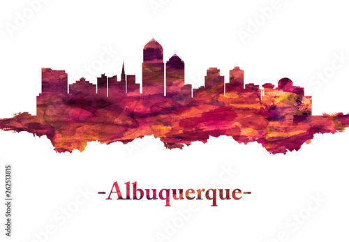 Albuquerque New Mexico Skyline in Red #262513815