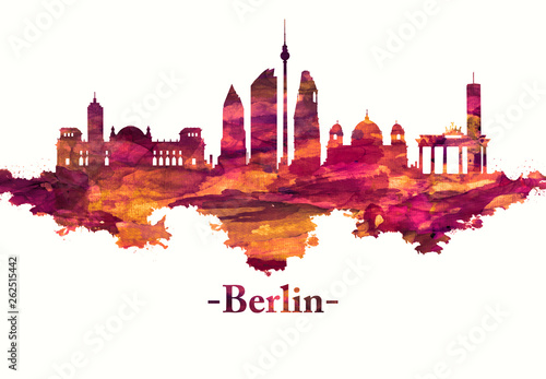 Berlin Germany skyline in Red #262515442