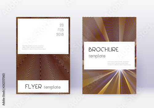 Stylish cover design template set. Gold abstract l