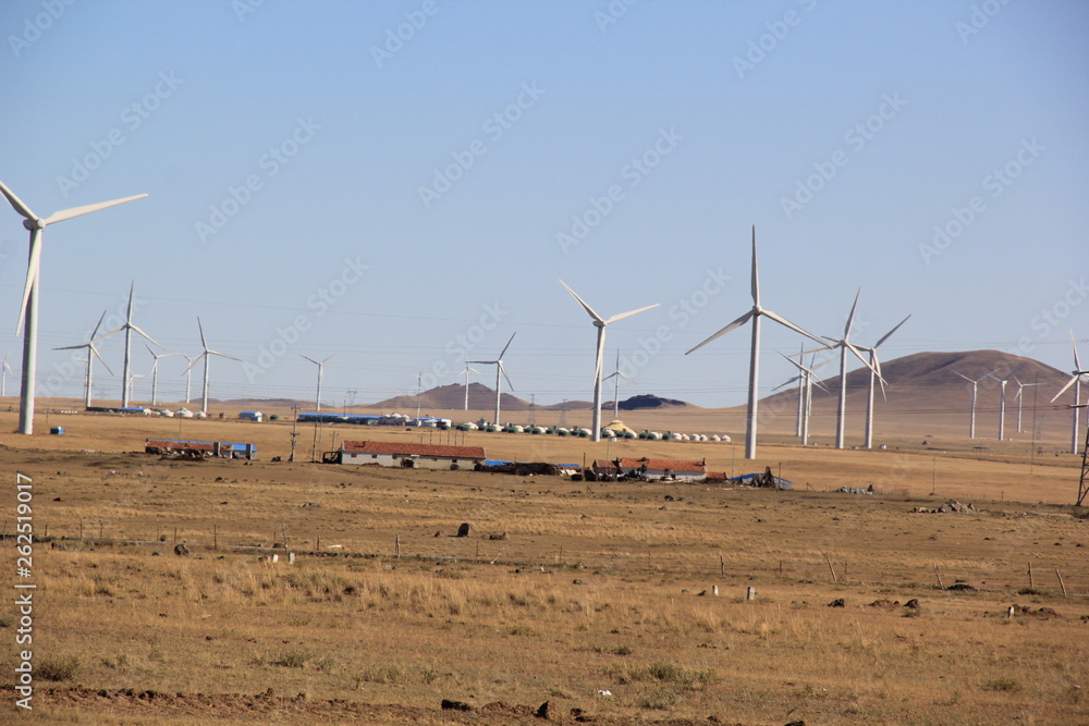 wind turbines in desert