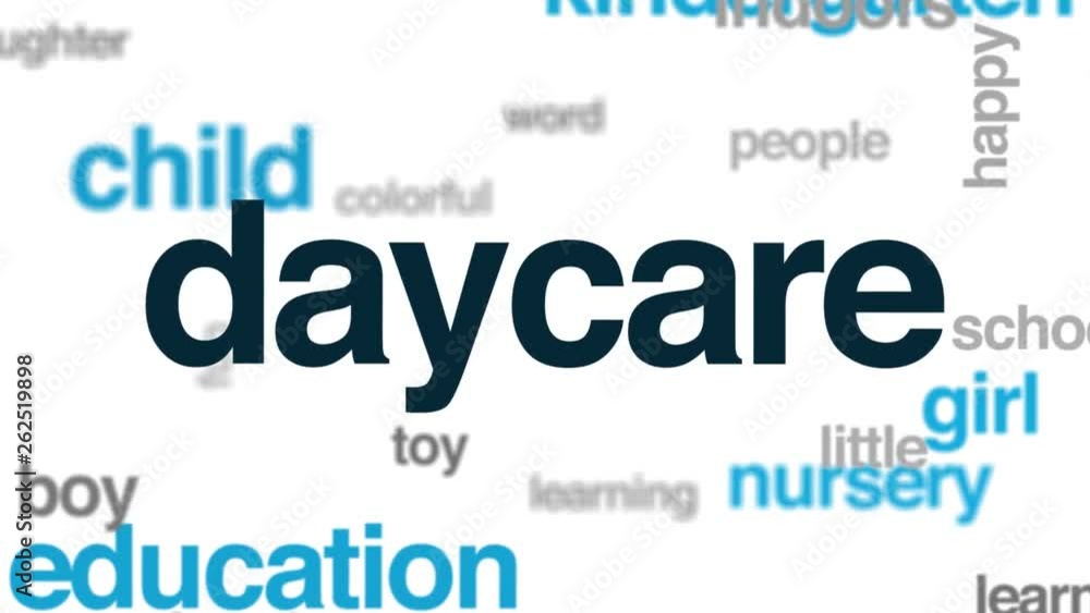 Daycare animated word cloud. Kinetic typography. Daycare animated word cloud. Kinetic typography.