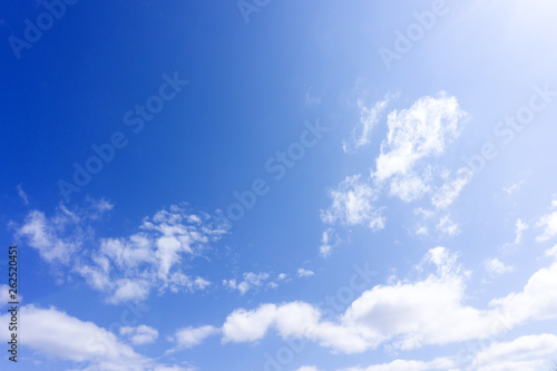 blue sky with white soft clouds fresh