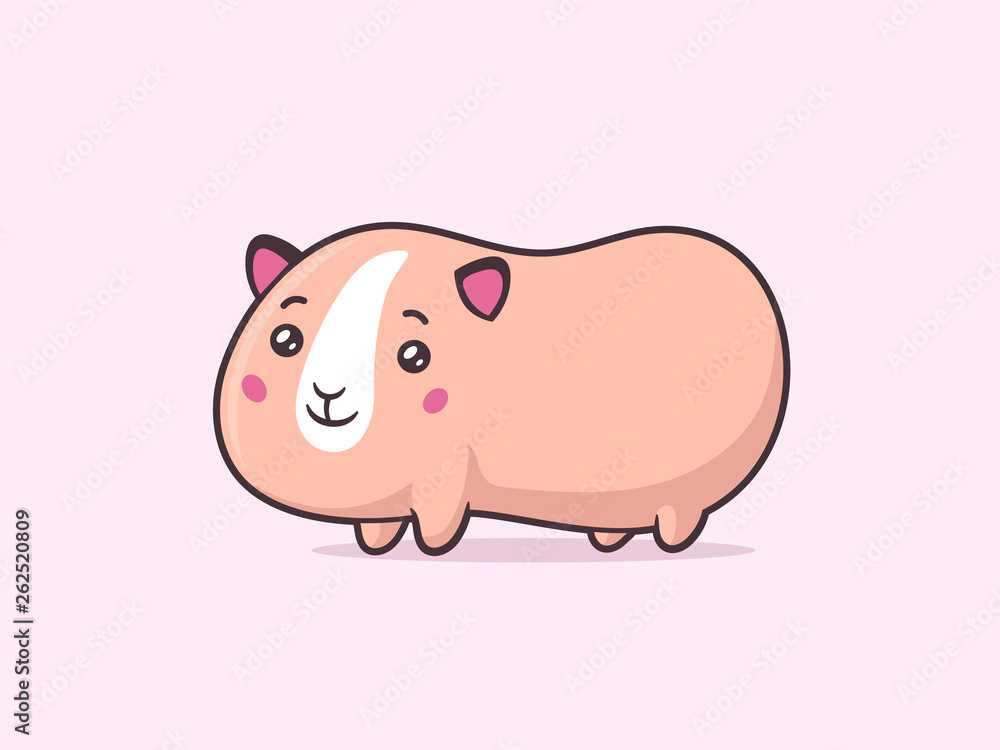 Cute guinea pig vector kawaii cartoon illustration Cute guinea pig vector kawaii cartoon illustration