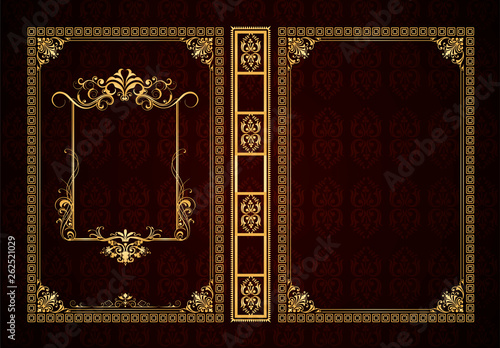 Vector classical book cover. Decorative vintage frame or border to be printed on the covers of books. Drawn by the standard size. Color can be changed in a few mouse clicks