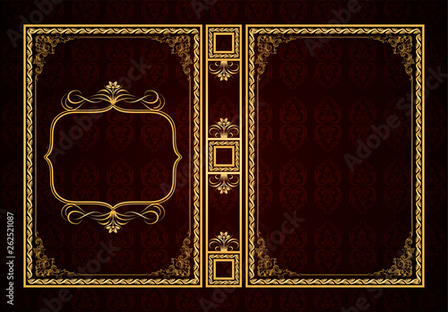 Vector classical book cover. Decorative vintage frame or border to be printed on the covers of books. Drawn by the standard size. Color can be changed in a few mouse clicks