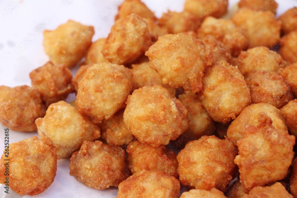 Fried chicken nuggets delicious at street food Fried chicken nuggets delicious at street food