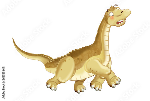 cartoon dinosaur diplodocus apatosaurus illustration for children