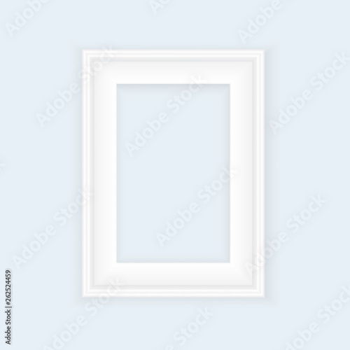 Realistic picture frame isolated on white background. Perfect for your presentations. Vector illustration