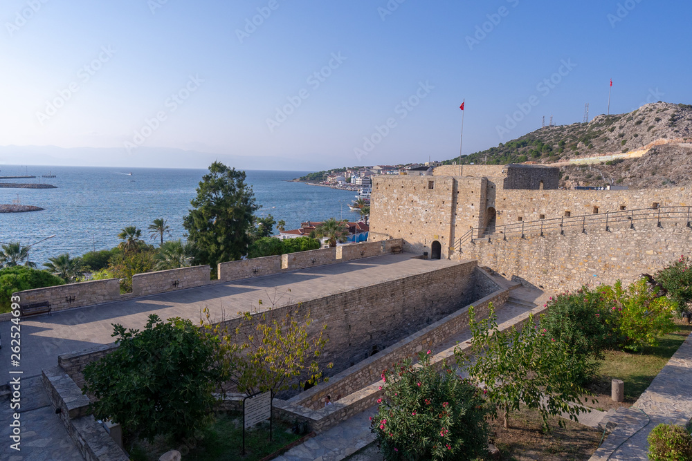 Fototapeta premium castle seasite,View from the old castle of Cesme, Turkey
