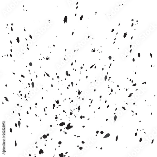 Black drops of paint and stains, ink blots and watercolor. Vector ink texture. Abstract ink background